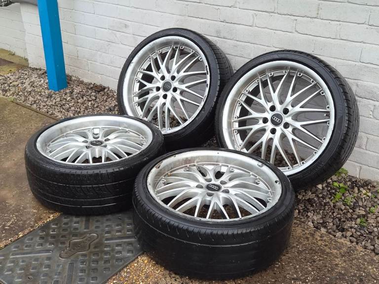 🌟Audi 20 inch Deep dish Alloy wheels 5x112 with TYRES 5m++ A4 A5 A6 A7 VW T4 VITO