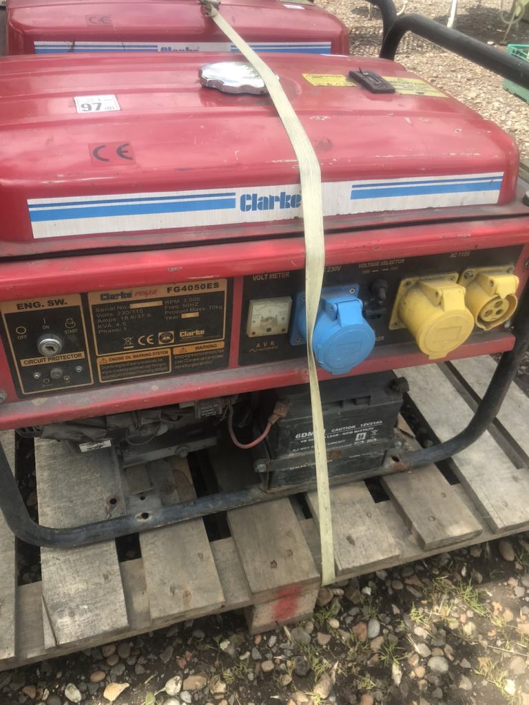 Clarke FG4050ES 4.5 kVA Portable Petrol Generator 