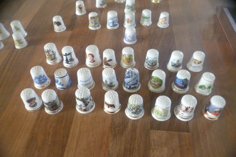 Vintage Thimbles English Bone China Marmite Train cats yorkshire Prince and princess case 