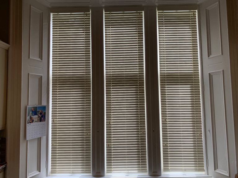 3 faux wooden blinds