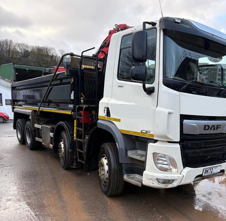 DAF CF 450 2022 (72) EURO 6, 8X4 TIPPER GRAB, KELBERG STEEL BODY, PALFINGER