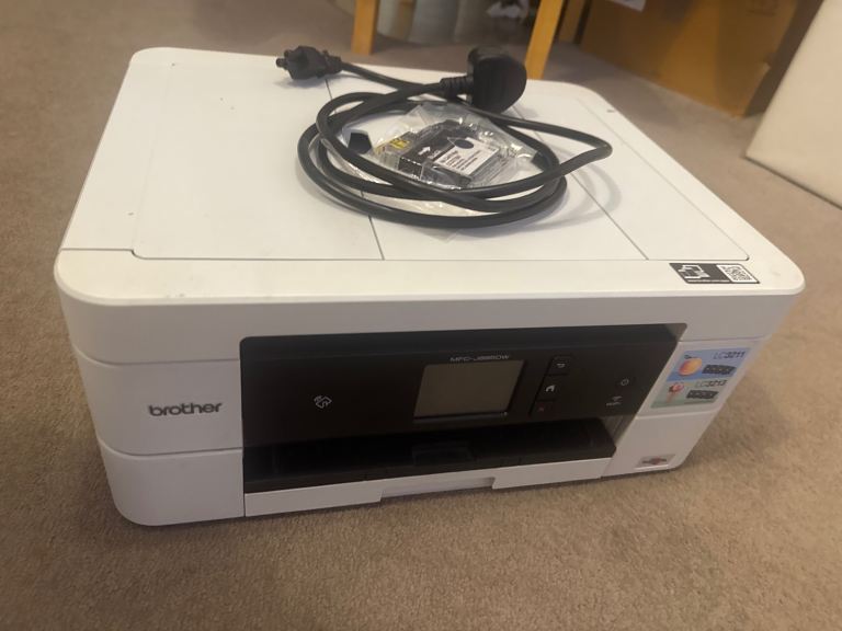 Brother All-in-One Printer with Power Cable and Ink