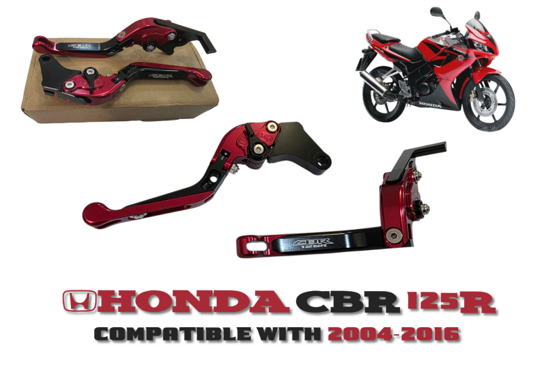 Honda CBR 125R 2004-2016 | Motorcycle Clutch & Brake Levers Set - Red / Black