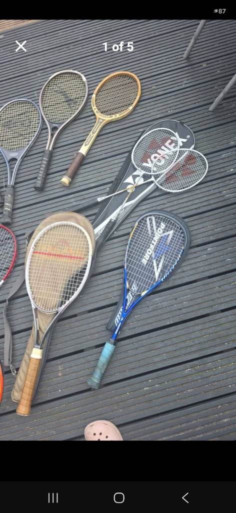 Various Tennis, Badminton & Squash Rackets - Job Lot