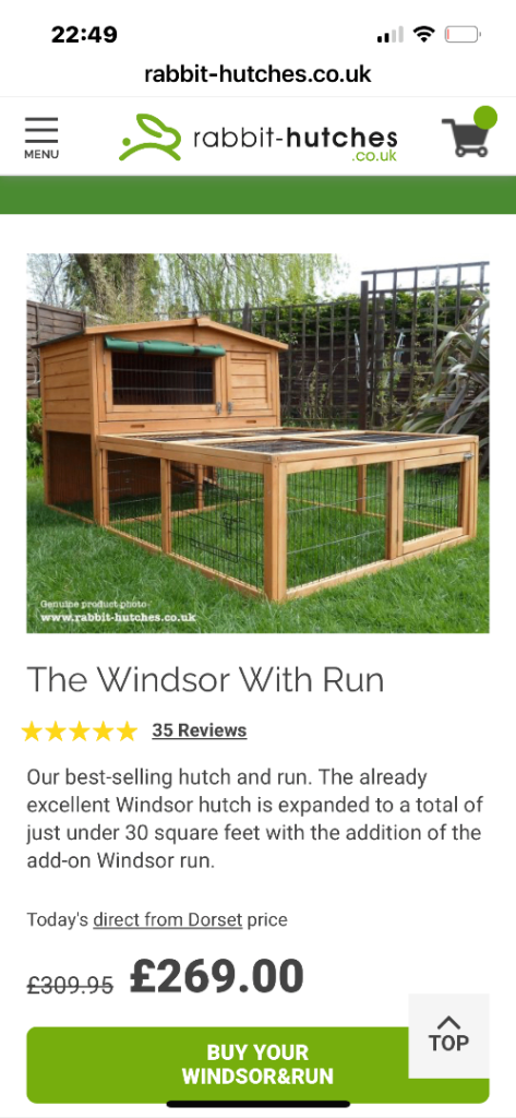 Guinea pig:/rabbit cage with run 