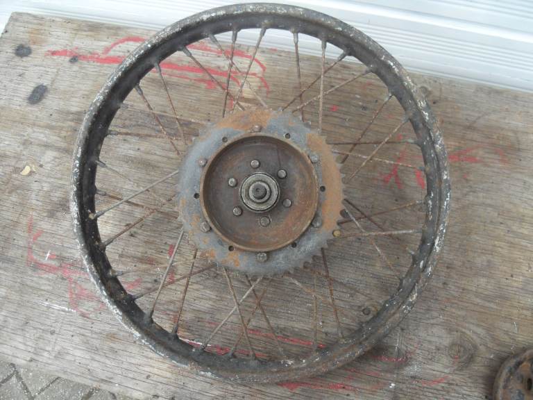 James Captain / Francis Barnett Classic British Motorcycle / Motor Bike Rear Wheel.