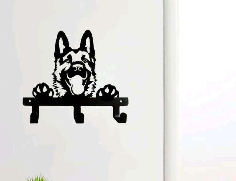 German Shepherd Metal Wall Hook Rack – Dog Key/Coat Holder 16.8cm x 19.8cm 📮 Postage available 📮 