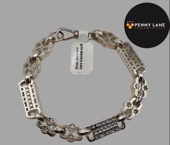 NEW Silver Stars and Bars Bracelet