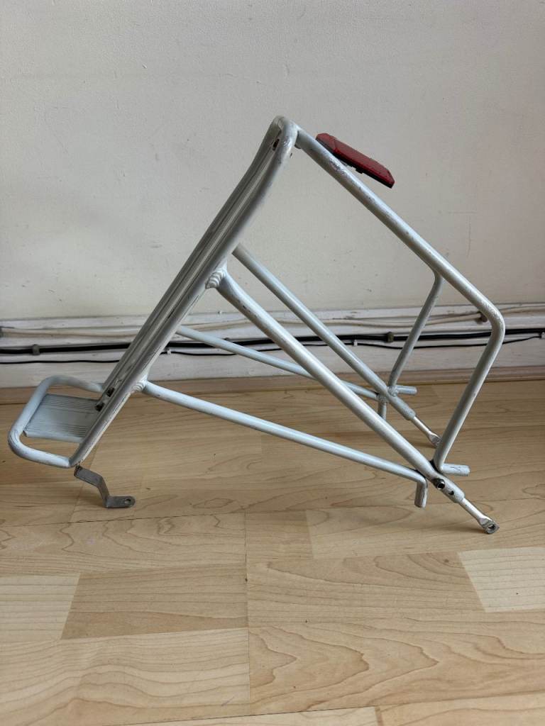 Universal Bike Rear Rack Adjustable White 