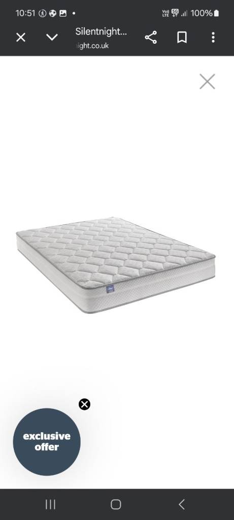 NEW 5ft Silentnight 1400 pocket memory Mattress BARGAIN