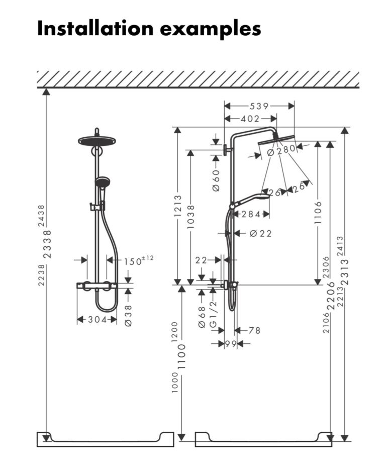 Shower thermostatic mixer Black Matt