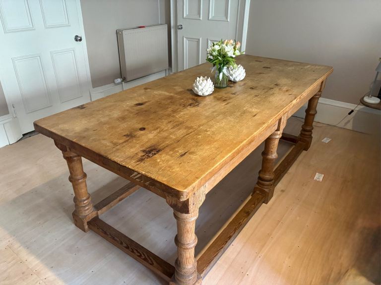 Large Rustic Farmhouse Dining Table - Solid Wood