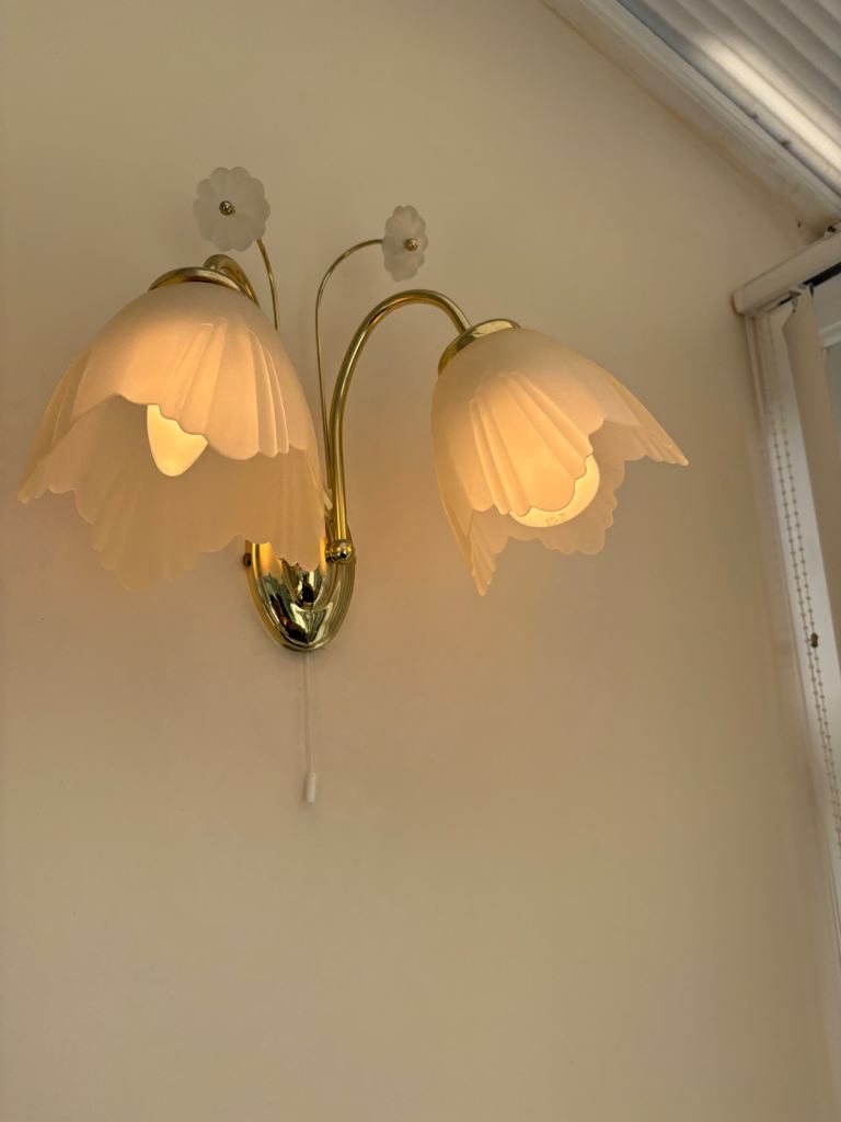Wall light fitting with petal design