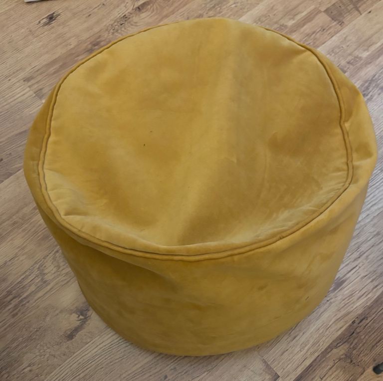 Free yellow bean bag / foot stool