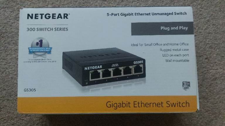 NETGEAR GS305 5-Port Gigabit Ethernet Unmanaged Switch - NEW