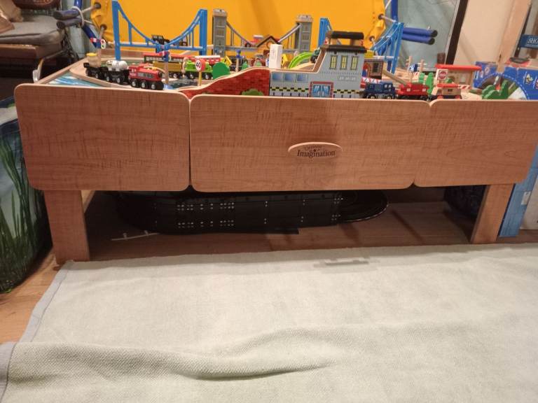 Massive Brio wooden train set collection plus track play table