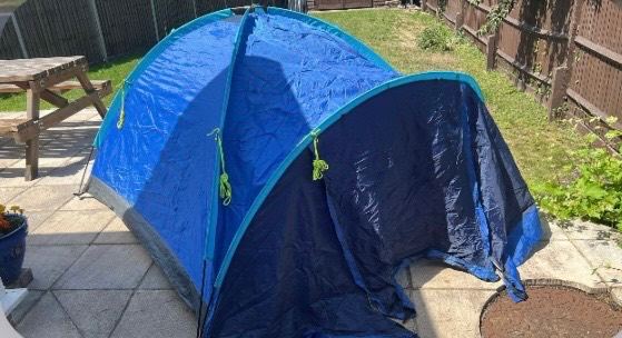 Blue Camping Tent – 2person Good Condition, Ready for Adventures