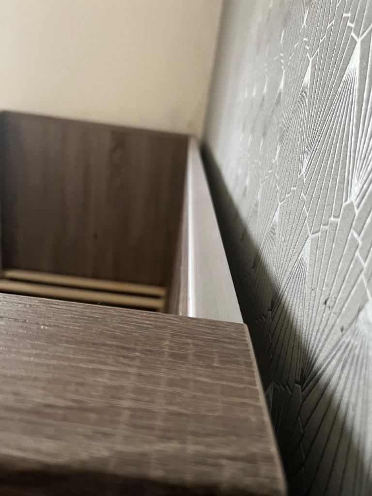 Baby Cot Bed with Slats – Grey Wood Effect, Good Condition
