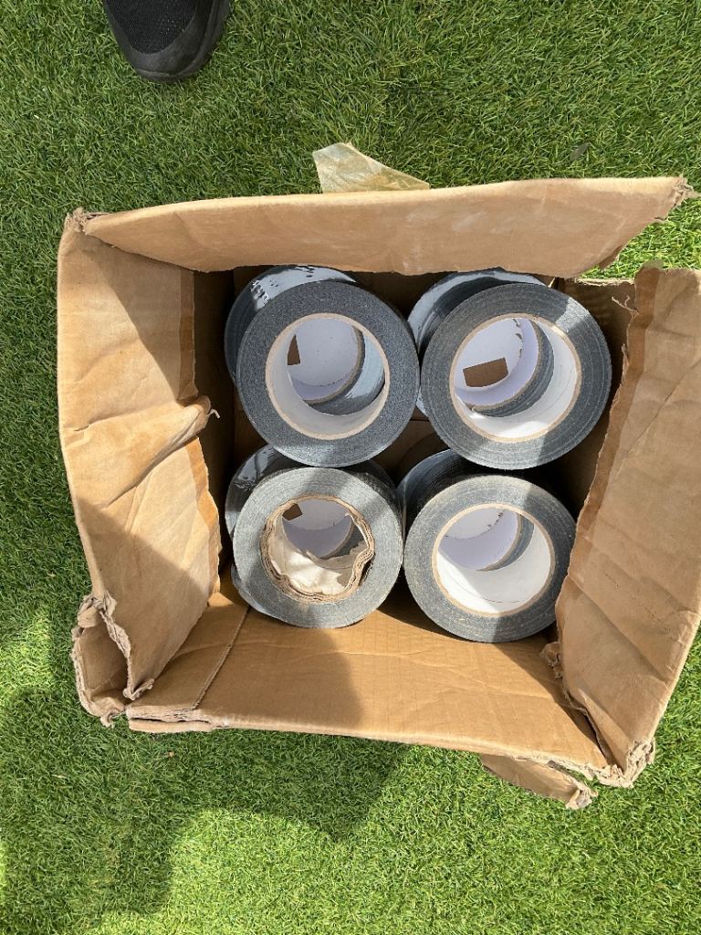 8 Rolls of New Black Duct Tape – 10cm Wide