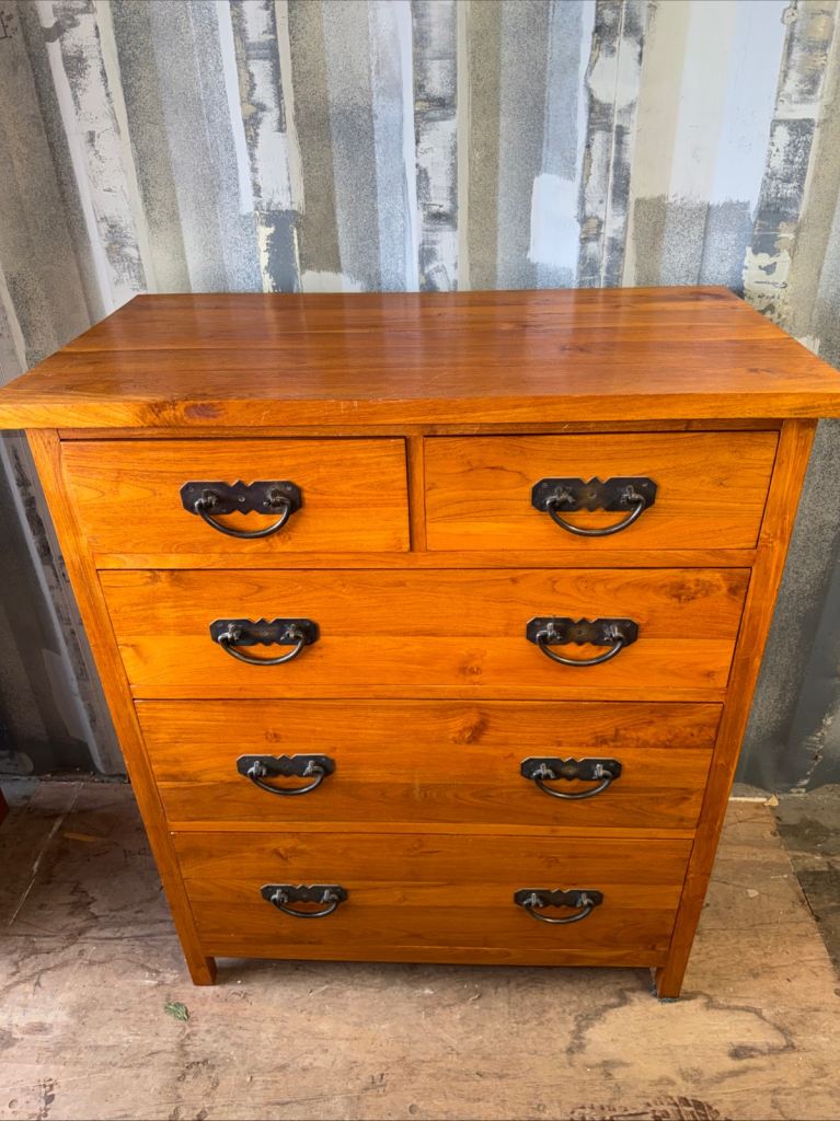 Tallboy Chest Of Drawers 120 Cm Tall Solid Mango Wood Delivery Available