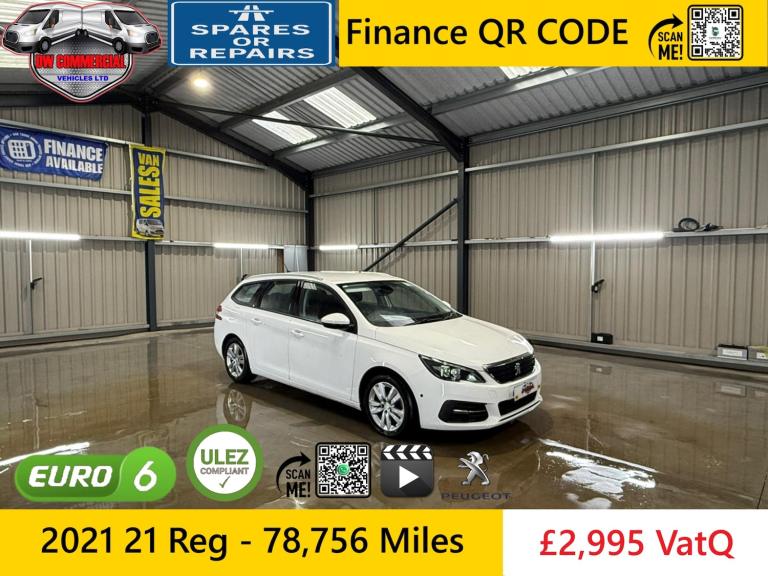 2021 21 Reg Peugeot 308 1.5 BlueHDI Active 5dr Estate 78K