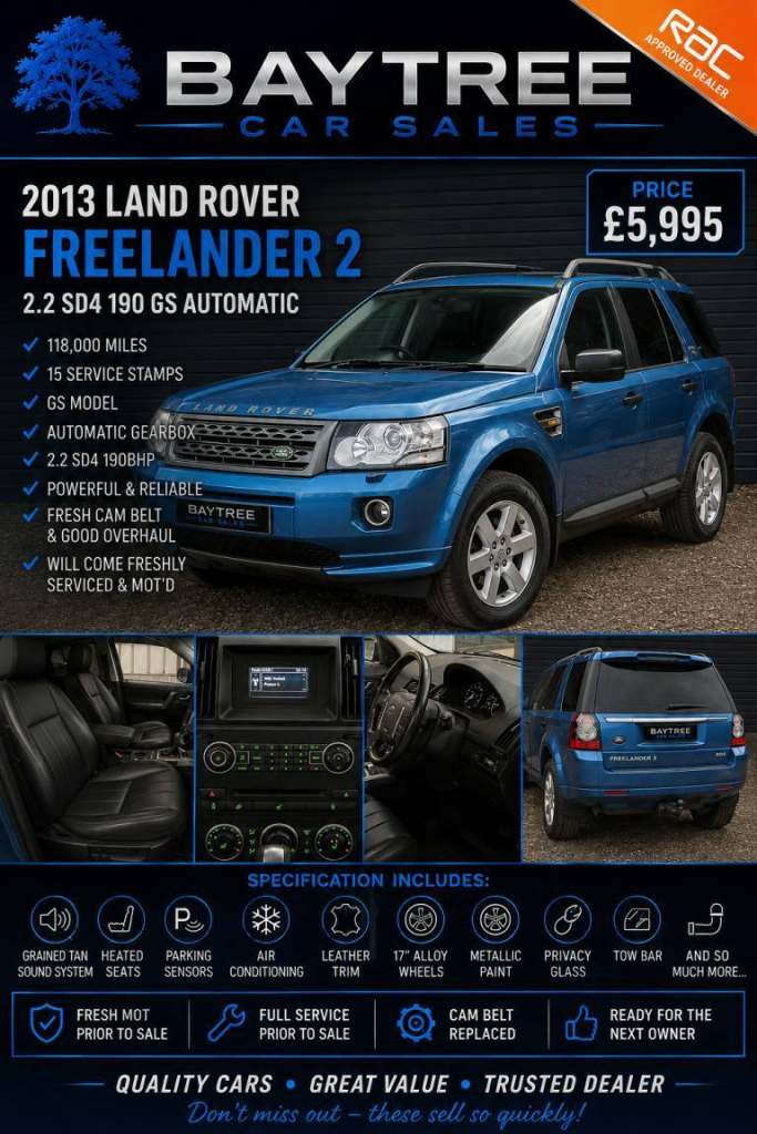 LAND ROVER FREELANDER 2 2.2 SD4 GS Blue Auto Diesel 2013