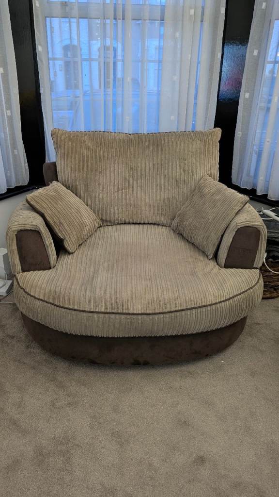 SCS large fabric swivel sofa