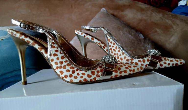 Dune Mohair Slingbacks Hold heels sz 3 