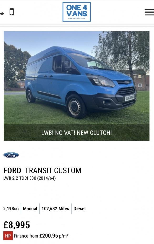 FORD TRANSIT CUSTOM 2.2 TDCi 330 2014