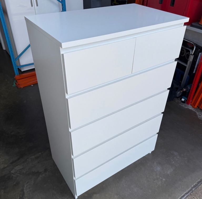 FREE DELIVERY IKEA MALM chest of 6 drawers, white, in good condition.