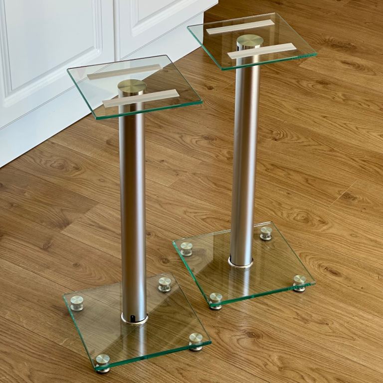 Glass Aluminium Speaker Stands