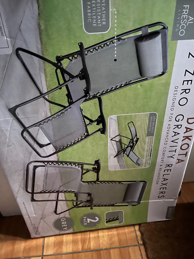NEW Dakota Zero Gravity Relaxer Grey, Weather Resistant
