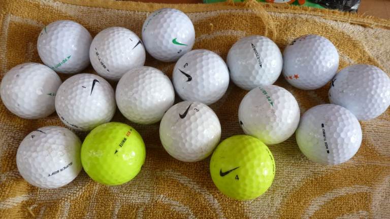 USED NIKE GOLF BALLS 1 DOZEN COLLECTION B79 7US THANKS A LOT