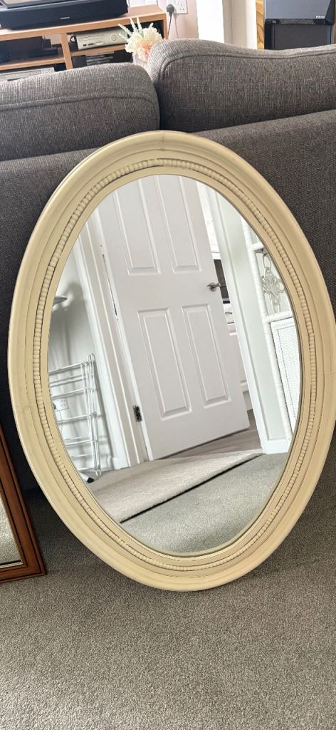 Oval Cream Wall Mirror – Good Condition