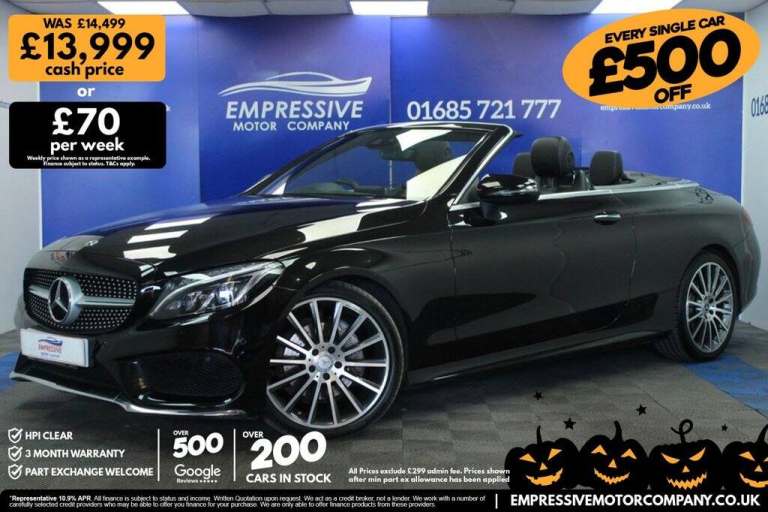 2017 17 MERCEDES-BENZ C CLASS 2.1 C220D AMG LINE CABRIOLET 2DR DIESEL G-TRONIC+