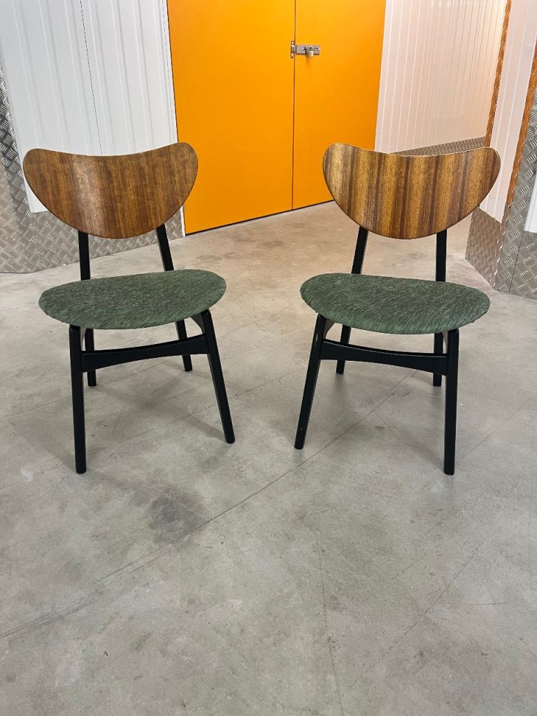 Pair of G plan Tola and Black dining chairs (delivery available)