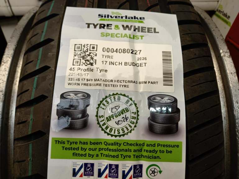 225 45 17 94y Matador Hectorra3 8mm Part Worn Pressure Tested Tyre