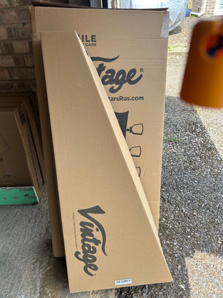 Cardboard box for guitar .