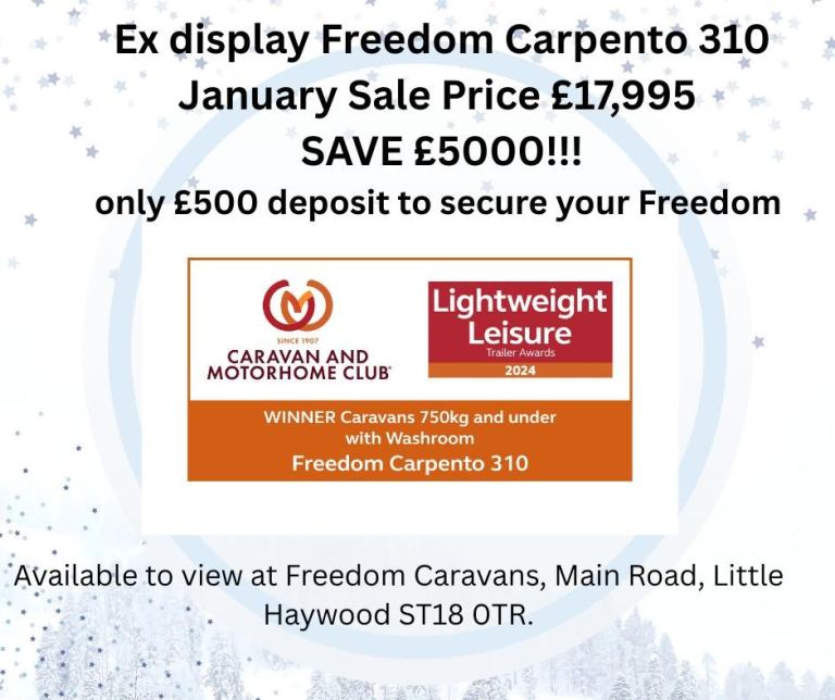 Freedom Carpento 310 - ex display model - January Sale