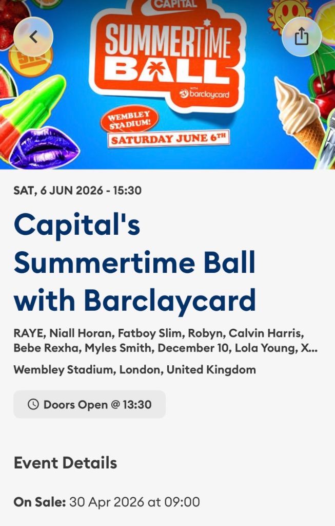 Capital Summertime Ball Tickets