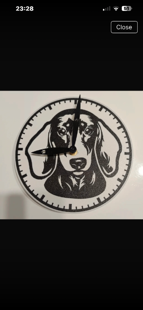 New Dachshund Dog Wall Clock – Black  