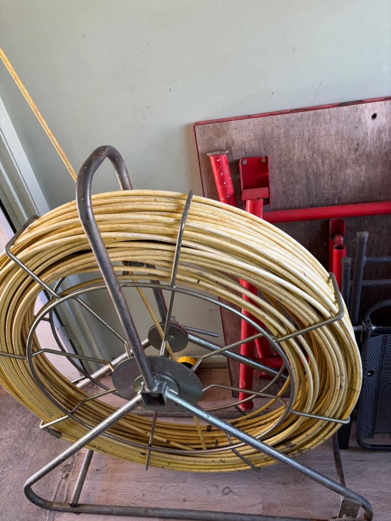 Large Yellow Drain Cleaning Snake / Rod on Reel