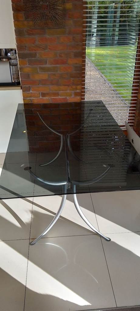 Glass dining table, 100 x 170cm