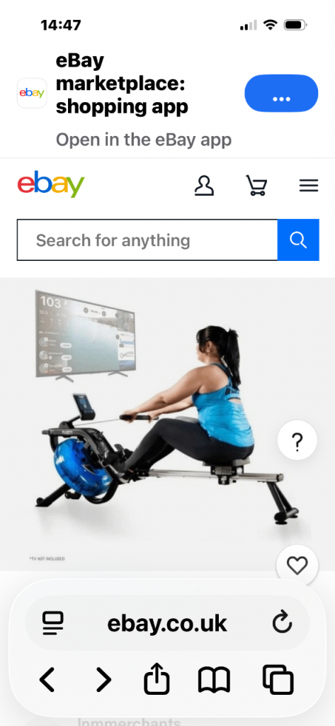 Bluefin water rowing machine 
