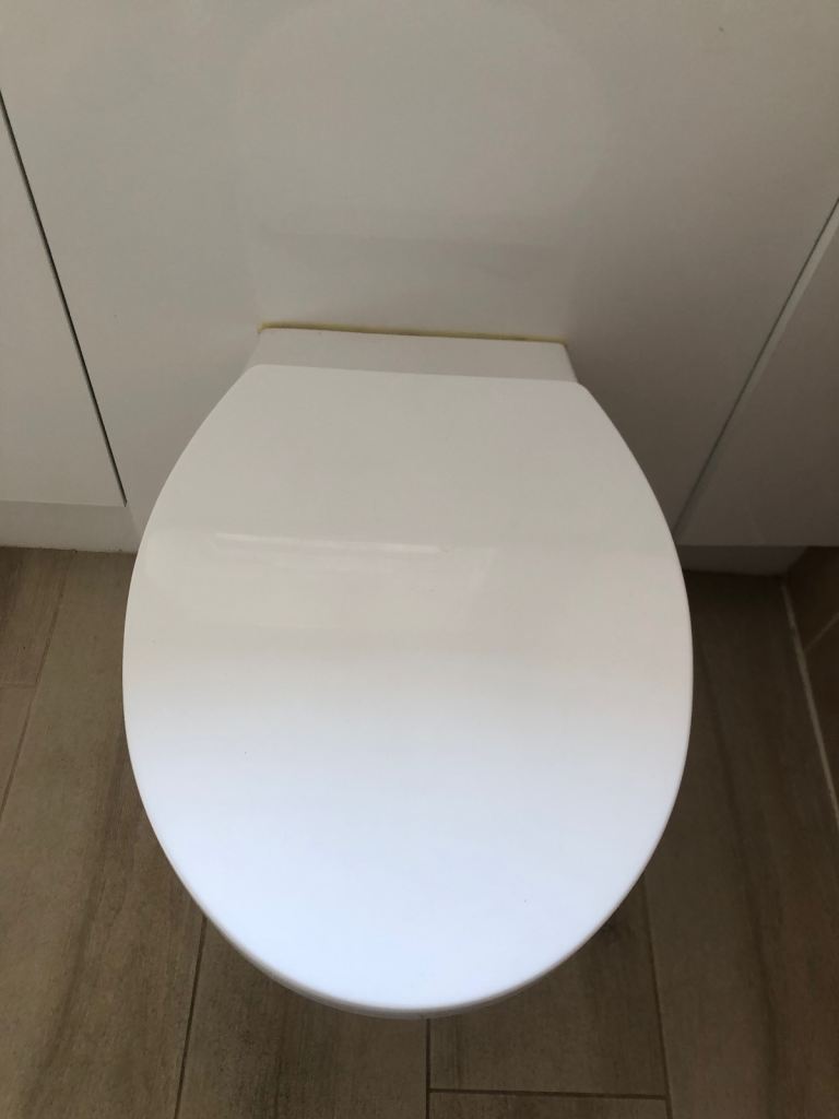 Modern Back to Wall white ceramic toilet with soft closure lid 