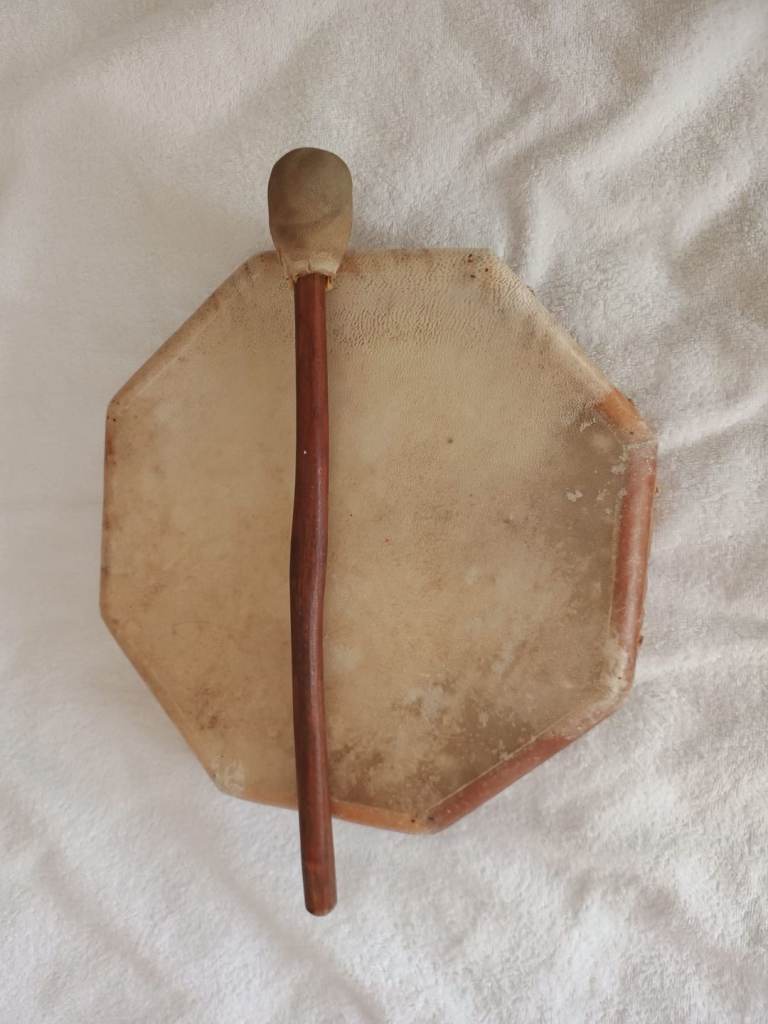 Octagon Shamanic Frame Drum, Goat Skin Handmade