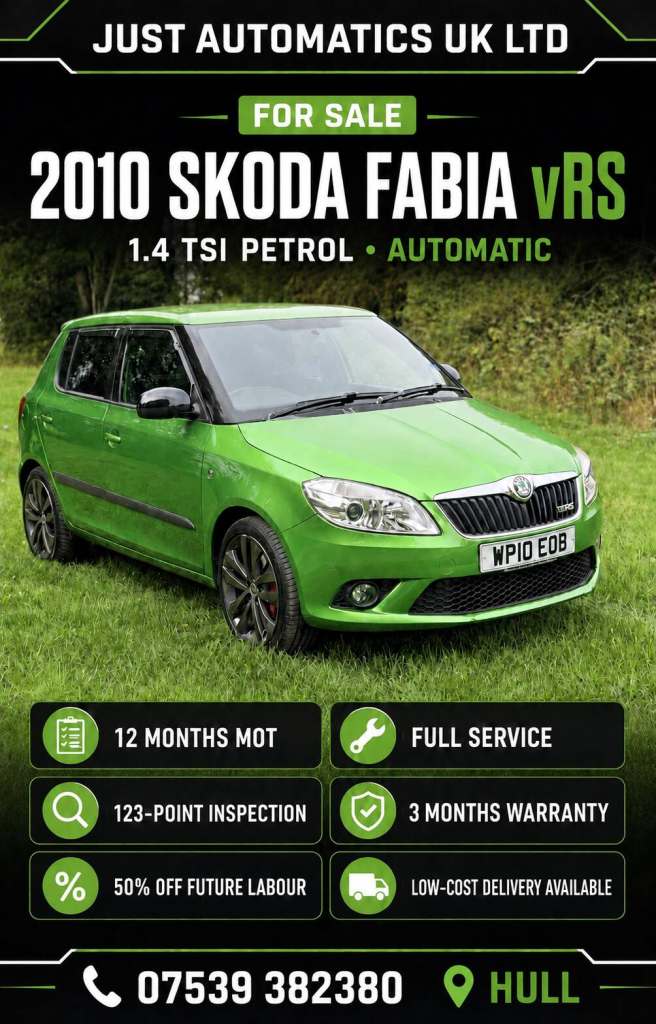 2010 Skoda Fabia 1.4 TSI vRS 5dr DSG HATCHBACK Petrol Automatic