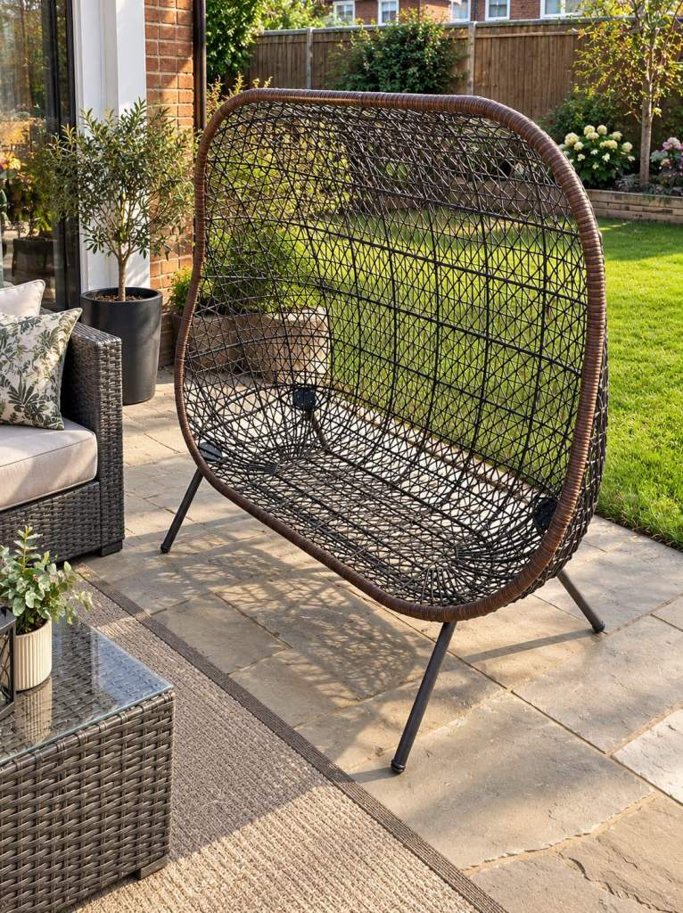 As Good As New Stylish Rattan Effect Garden Egg Chair 