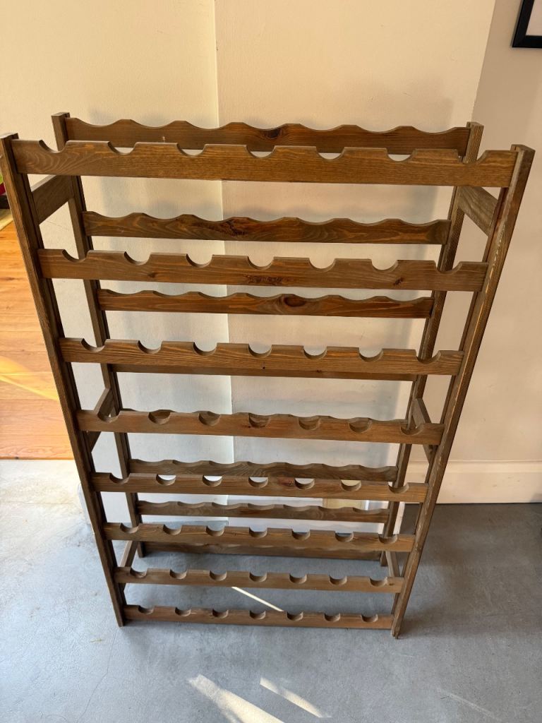 56 bottle wooden wine rack 
