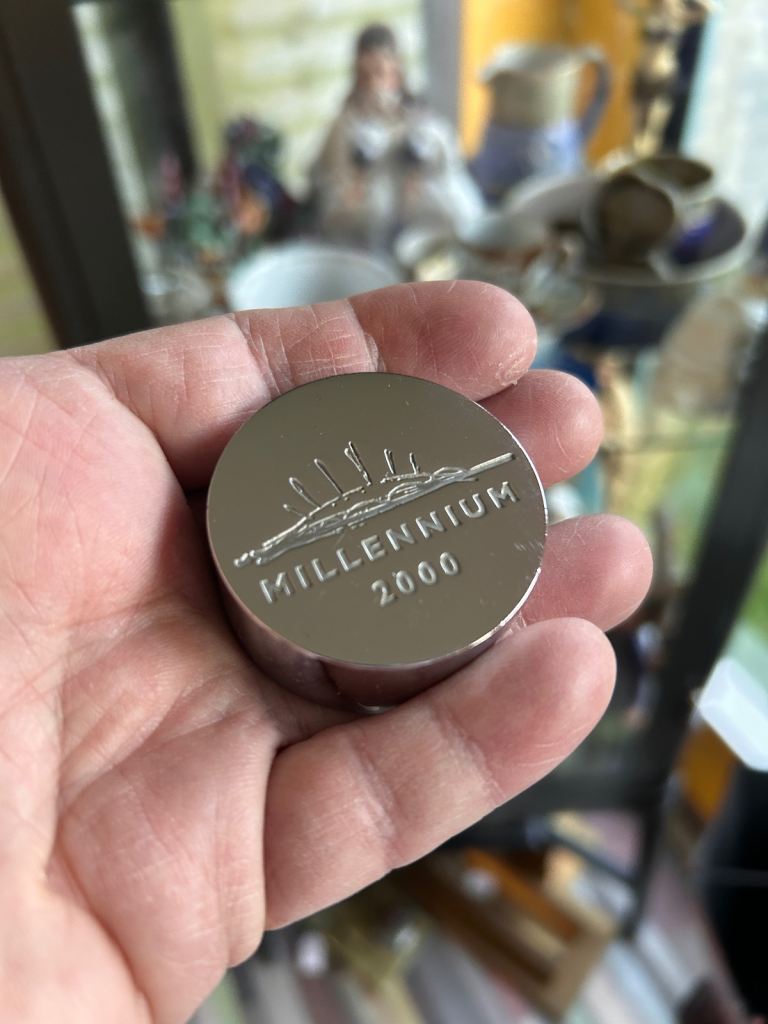 2000 Millennium Dome Chrome Paperweight